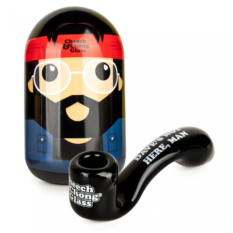 Cheech & Chong Glass | Pipe with Collector's Tin (Dave's Not Here Man)
