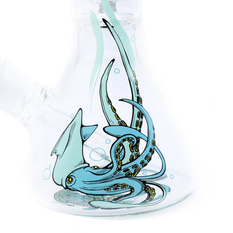 Infyniti | 14" Untamed Beaker (with Perc) - Blue Squid