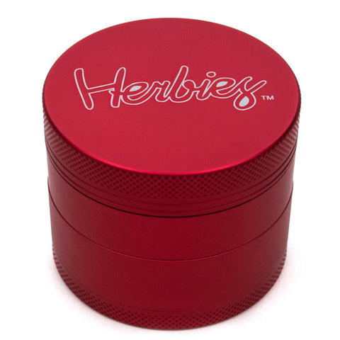 Herbies | 4 Piece Grinder - Red - Peace Pipe 420